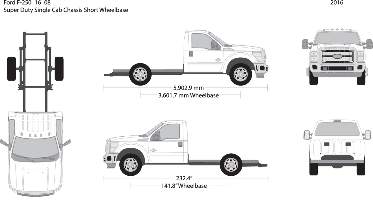 2016 Ford F 250 V08 Vehicle Wrap Template