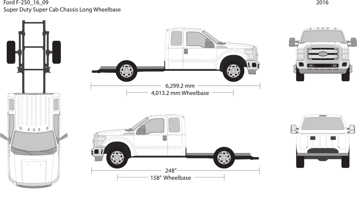 2016 Ford F-250 vector wrap template V09, Design-Ready PDF - GravBase