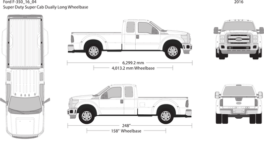 2016 Ford F-350 Vector Wrap Template - GravBase