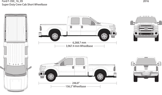 2016 Ford F-350 Vector Wrap Template - GravBase