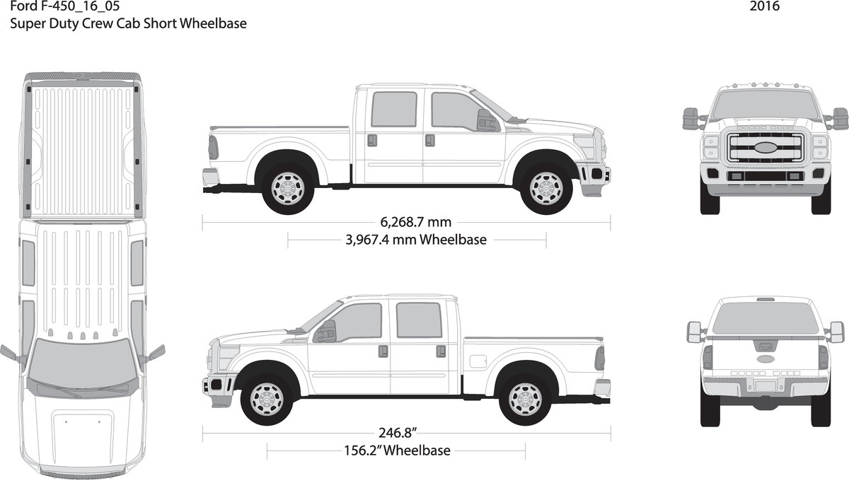 2016 Ford F 450 V05 Vehicle Wrap Template