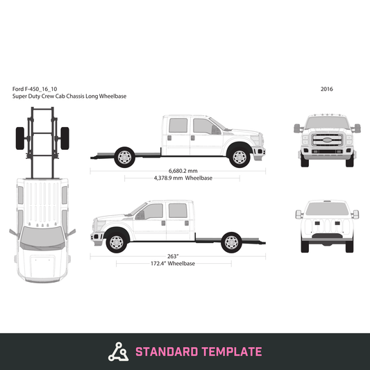 2016 Ford F-450 vector wrap template V10, Design-Ready PDF - GravBase