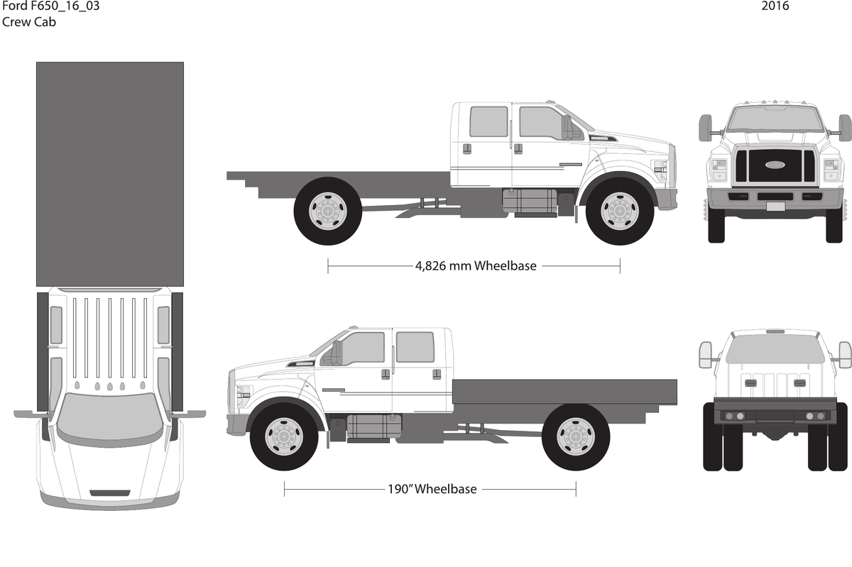 2016 Ford F-650 vector wrap template V03, Design-Ready PDF - GravBase