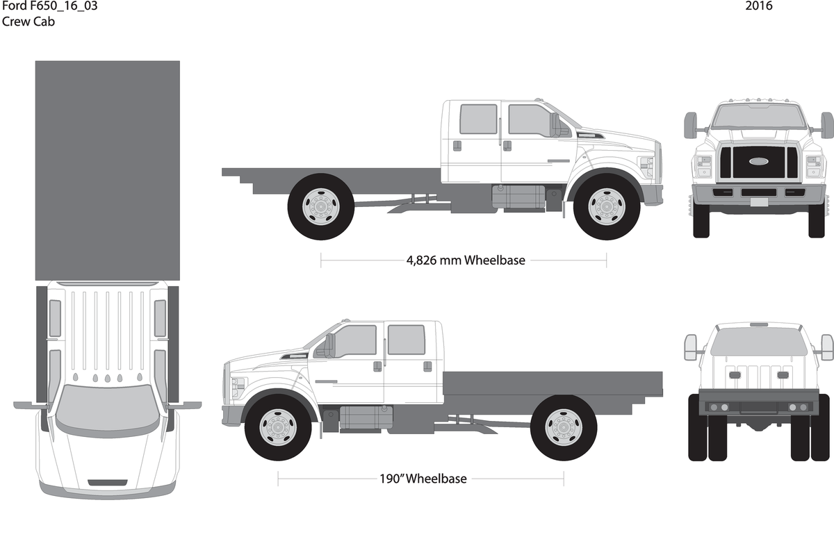 2016 Ford F 650 V03 Vehicle Wrap Template