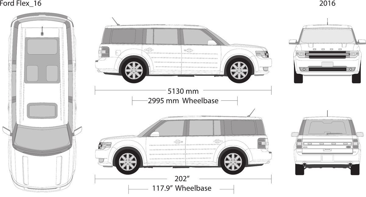 2016 Ford Flex vector wrap template, Design-Ready PDF - GravBase