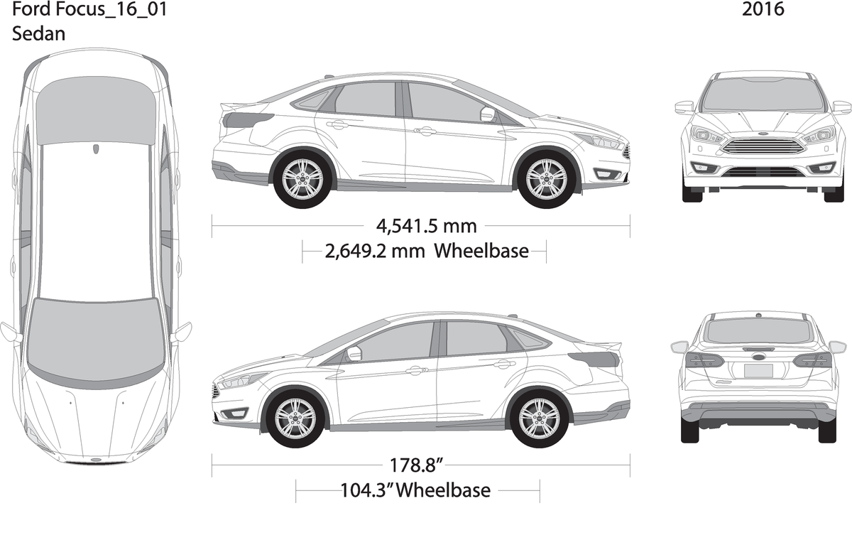 2016 Ford Focus V01 Vehicle Wrap Template