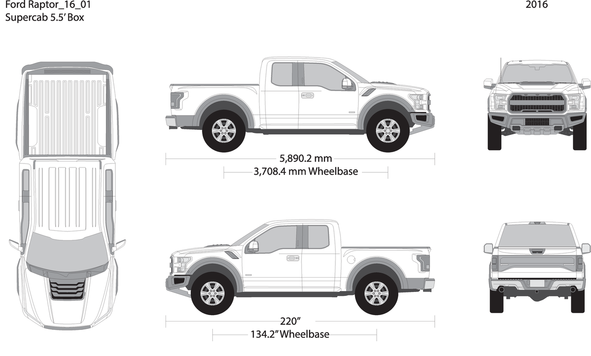 2016 Ford Raptor V01 Vehicle Wrap Template