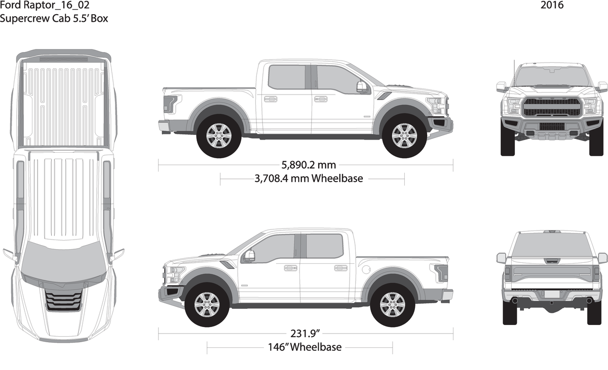 2016 Ford Raptor V02 Vehicle Wrap Template
