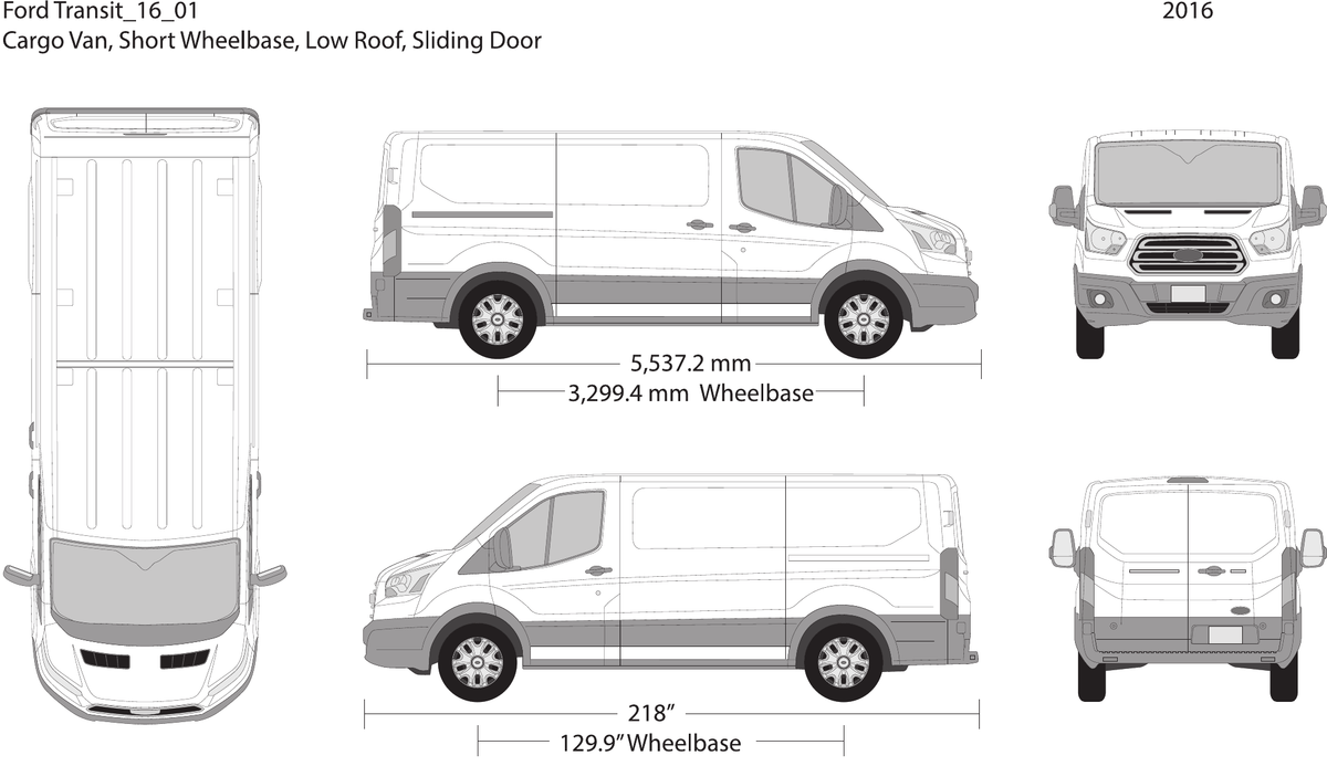 2016 Ford Transit Sliding Door vector wrap template V01, Design-Ready PDF - GravBase