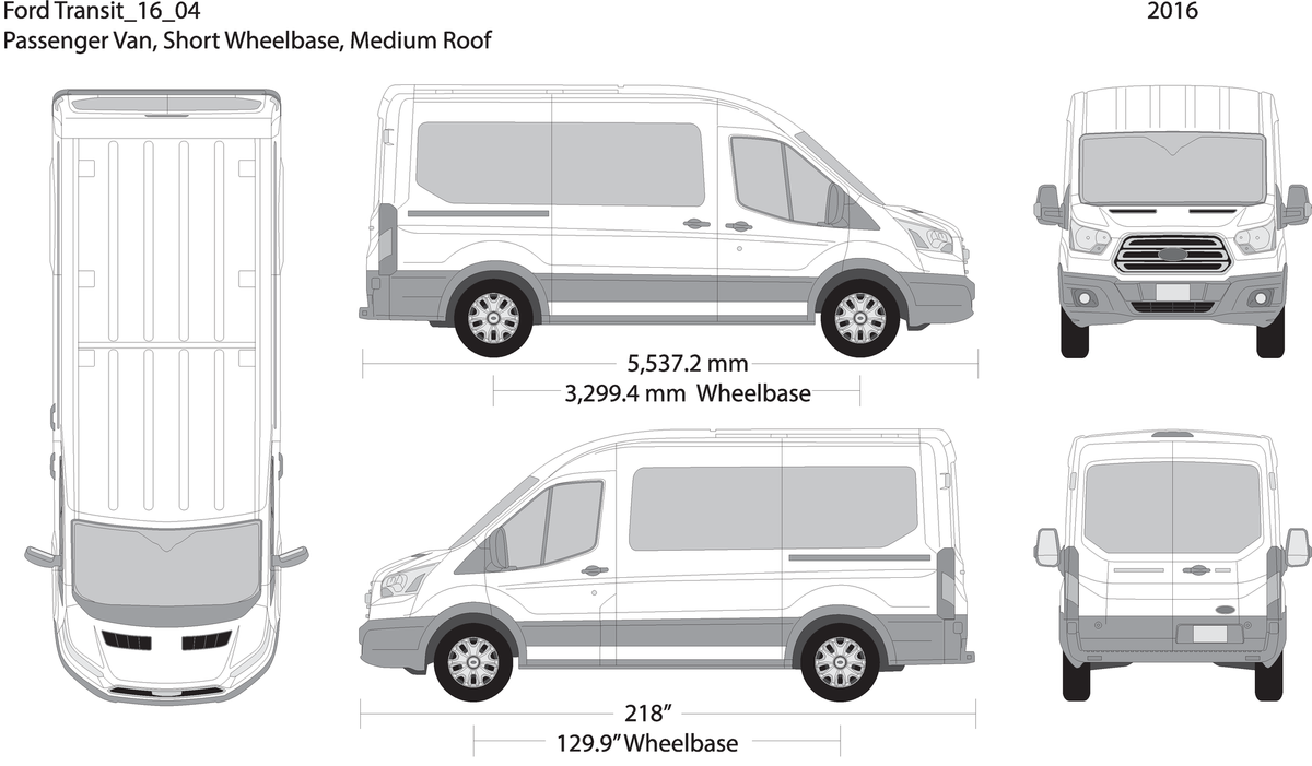 2016 Ford Transit Sliding Door V04 Vehicle Wrap Template