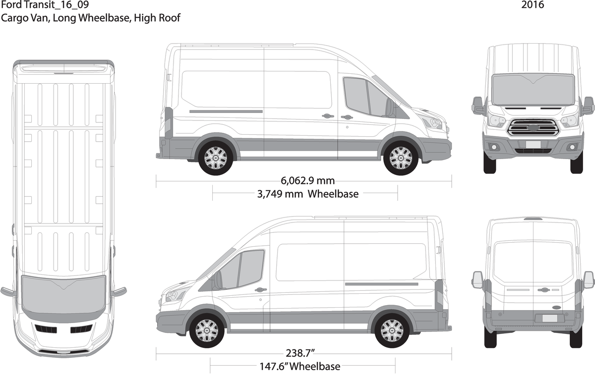 2016 Ford Transit Sliding Door V09 Vehicle Wrap Template