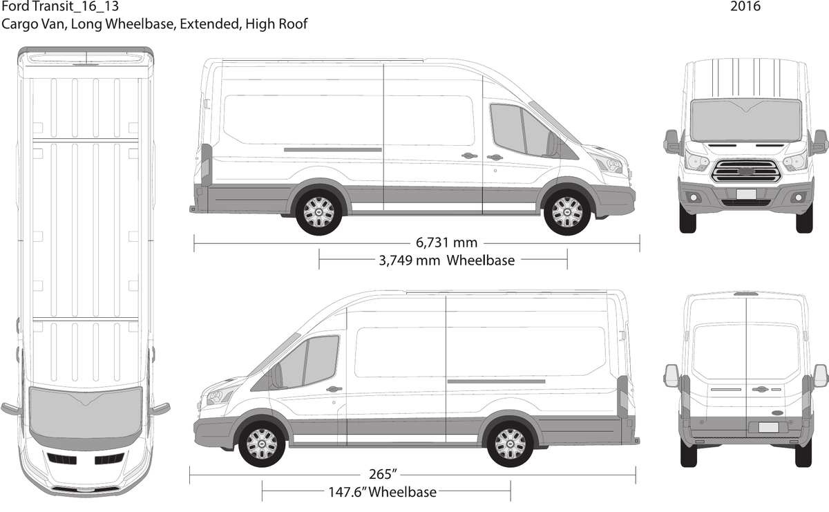 2016 Ford Transit Sliding Door vector wrap template V13, Design-Ready PDF - GravBase