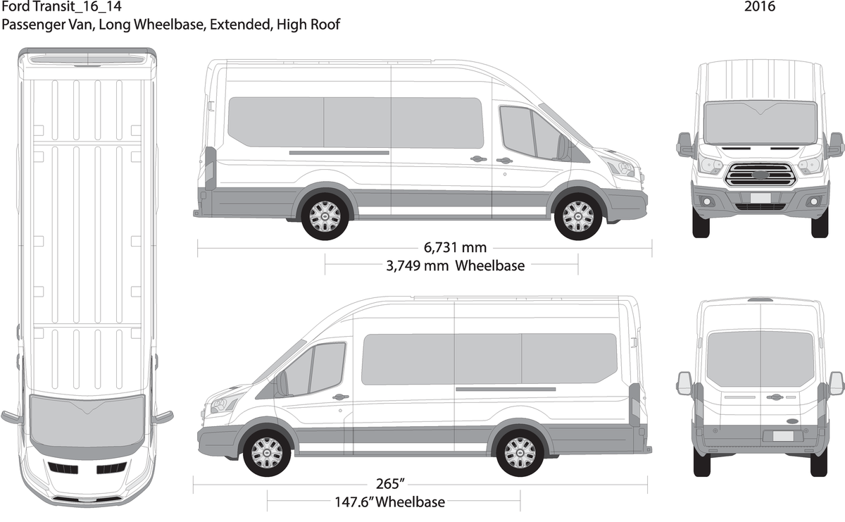 2016 Ford Transit Sliding Door V14 Vehicle Wrap Template