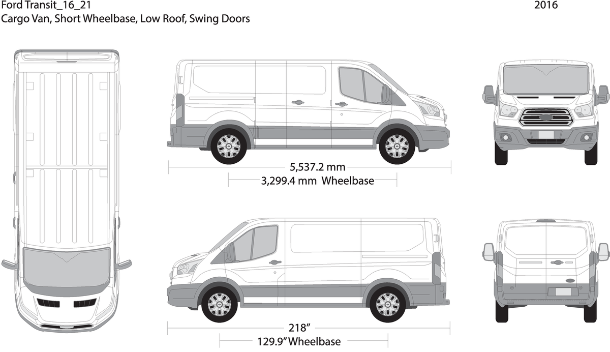 2016 Ford Transit Swing Door V21 Vehicle Wrap Template