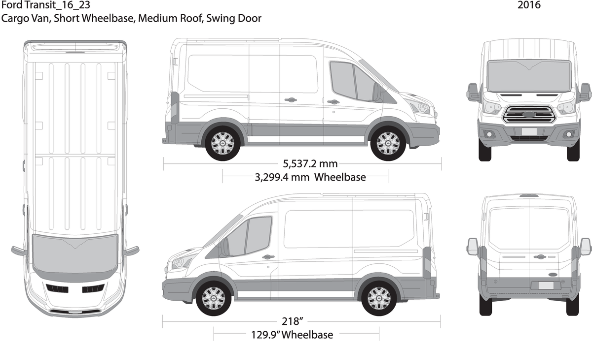 2016 Ford Transit Swing Door V23 Vehicle Wrap Template