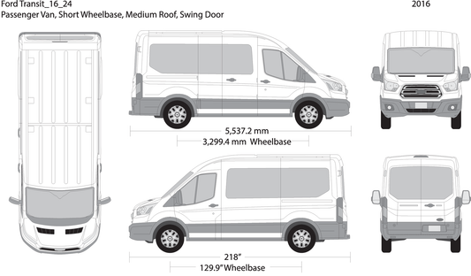 2016 Ford Transit Swing Door V24 Vehicle Wrap Template