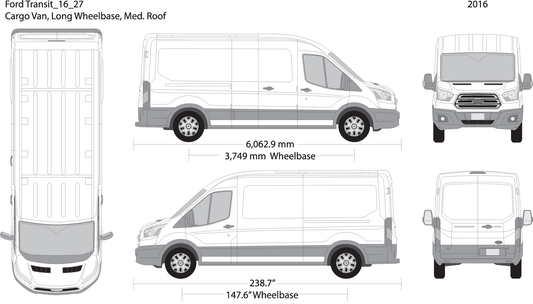 2016 Ford Transit Swing Door V27 Vehicle Wrap Template