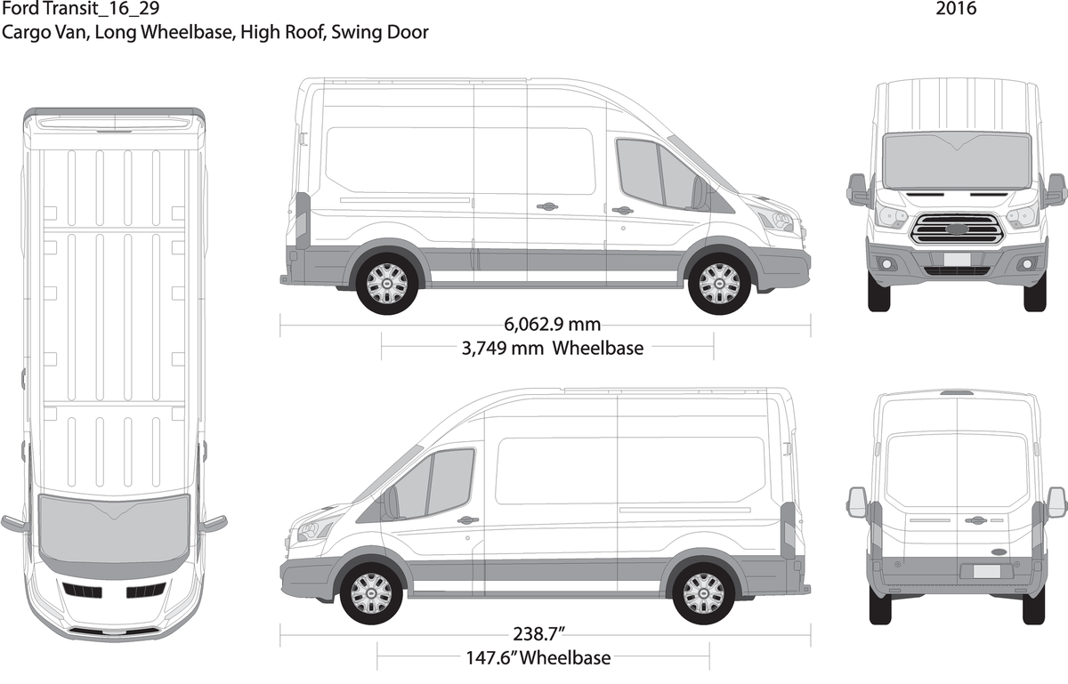 2016 Ford Transit Swing Door V29 Vehicle Wrap Template