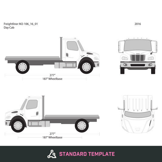2016 Freightliner M2-106 vector wrap template V01, Design-Ready PDF - GravBase