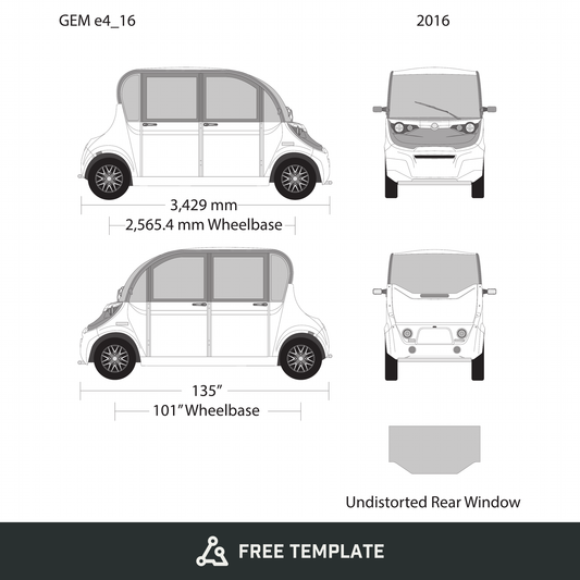 2016 GEM E4 free vector vehicle wrap template - GravBase