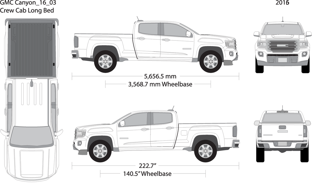 2016 Gmc Canyon V03 Vehicle Wrap Template