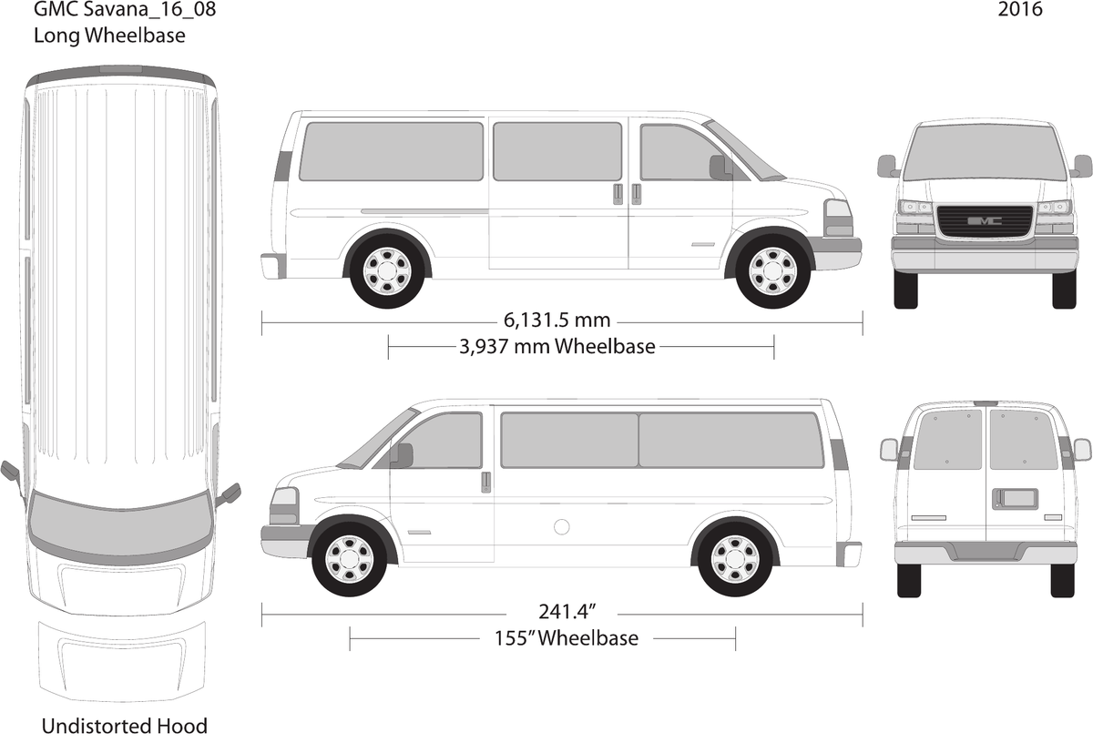 2016 GMC Savana vector wrap template V08, Design-Ready PDF - GravBase