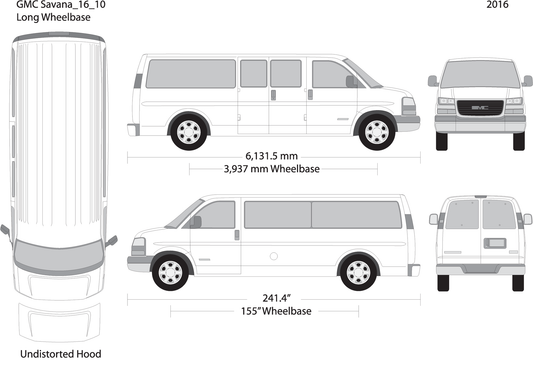 2016 Gmc Savana V10 Vehicle Wrap Template