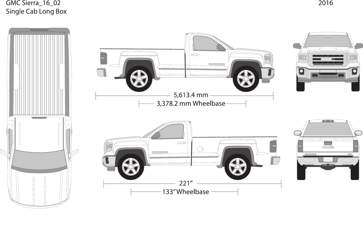 2016 GMC Sierra 1500 Vector Wrap Template - GravBase