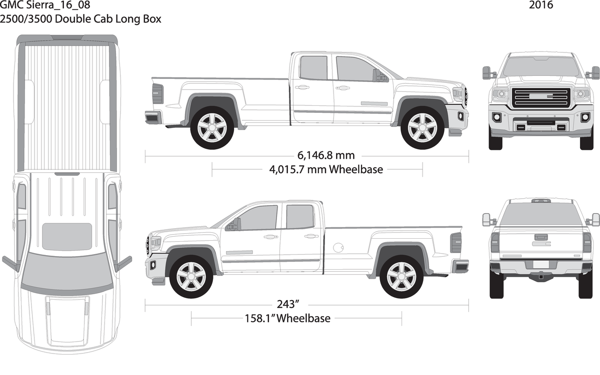 2016 Gmc Sierra 2500 3500 Hd V08 Vehicle Wrap Template