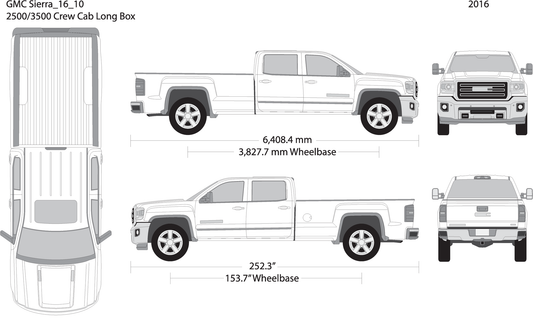 2016 Gmc Sierra 2500 3500 Hd V10 Vehicle Wrap Template