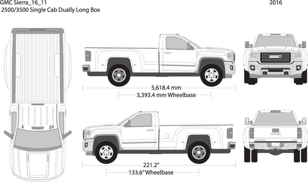 2016 Gmc Sierra 2500 3500 Hd V11 Vehicle Wrap Template