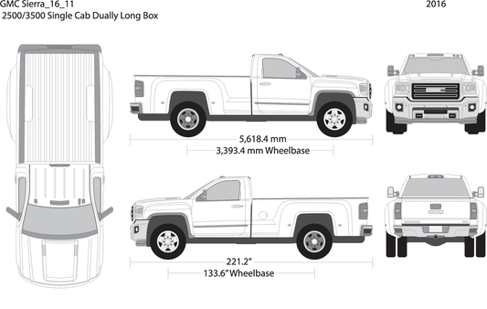 2016 Gmc Sierra 2500 3500 Hd V11 Vehicle Wrap Template