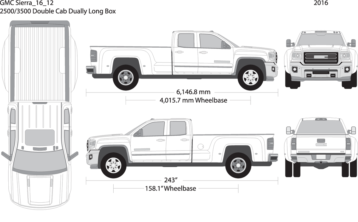 2016 Gmc Sierra 2500 3500 Hd V12 Vehicle Wrap Template