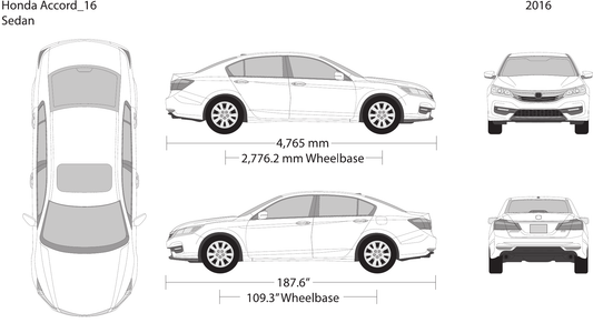 2016 Honda Accord Sedan vector wrap template, Design-Ready PDF - GravBase
