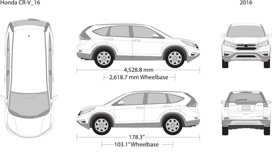 2016 Honda CR-V vector wrap template, Design-Ready PDF - GravBase