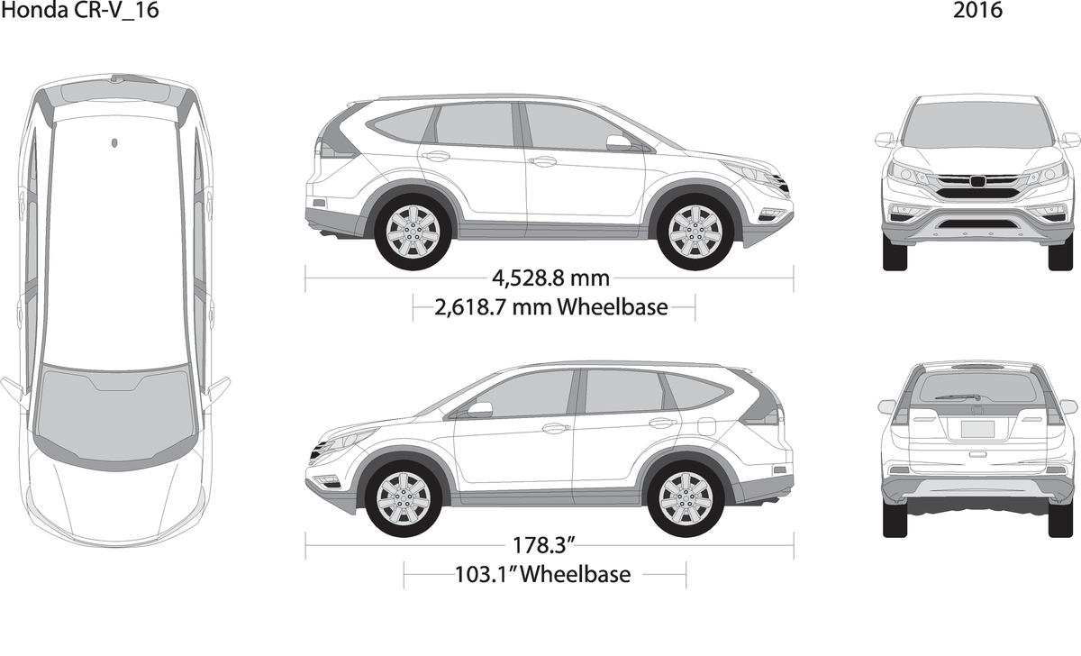 2016 Honda Cr V V16 Vehicle Wrap Template