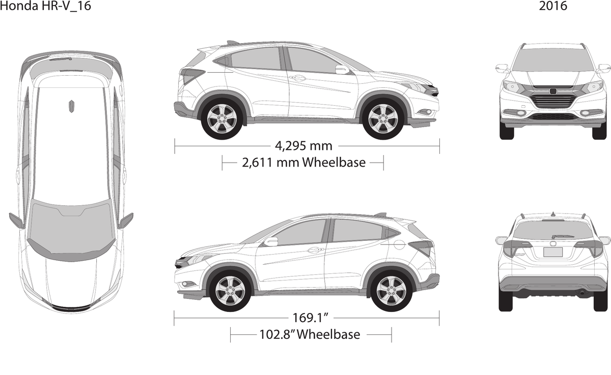 2016 Honda HR-V vector wrap template, Design-Ready PDF - GravBase