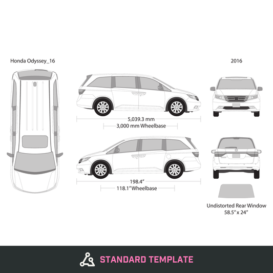 2016 Honda Odyssey vector wrap template, Design-Ready PDF - GravBase