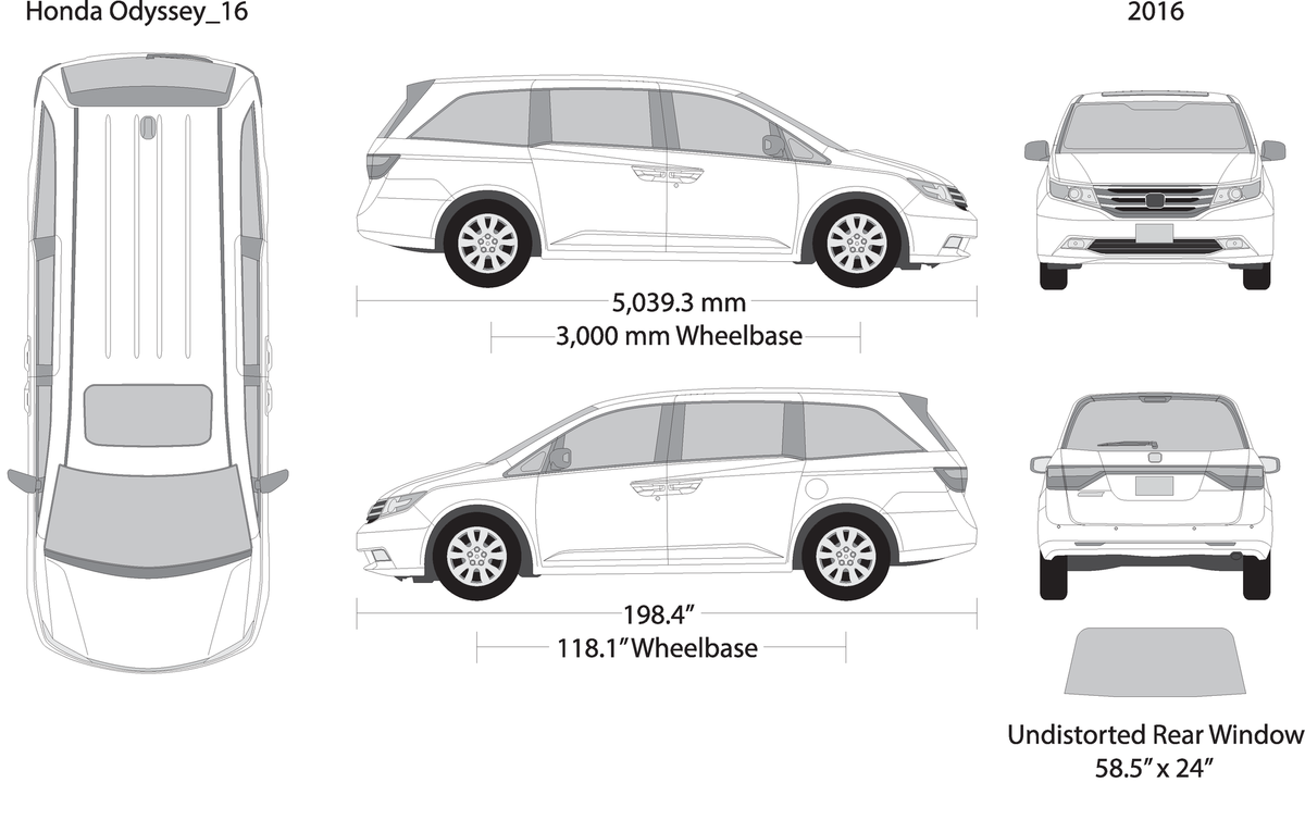 2016 Honda Odyssey V16 Vehicle Wrap Template