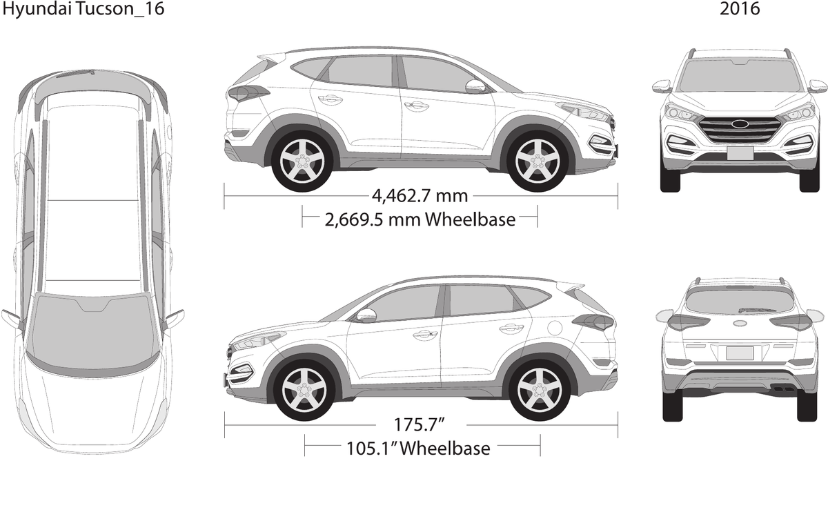 2016 Hyundai Tucson vector wrap template, Design-Ready PDF - GravBase