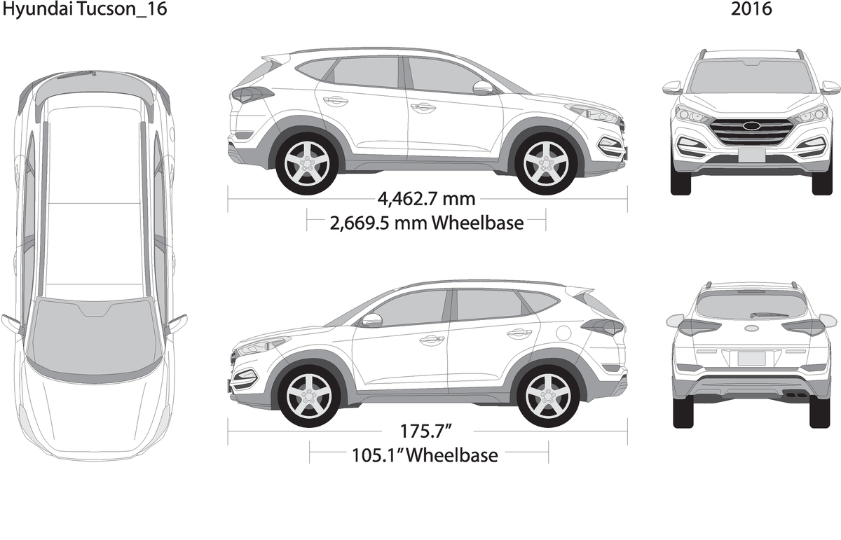 2016 Hyundai Tucson V16 Vehicle Wrap Template