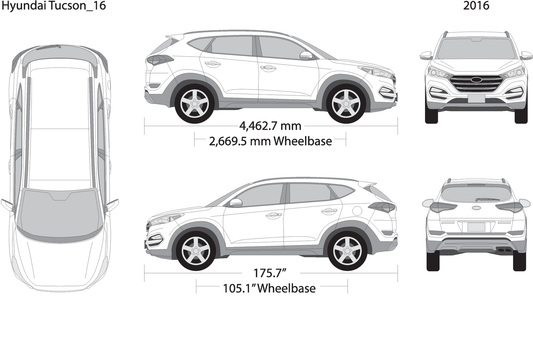 2016 Hyundai Tucson V16 Vehicle Wrap Template
