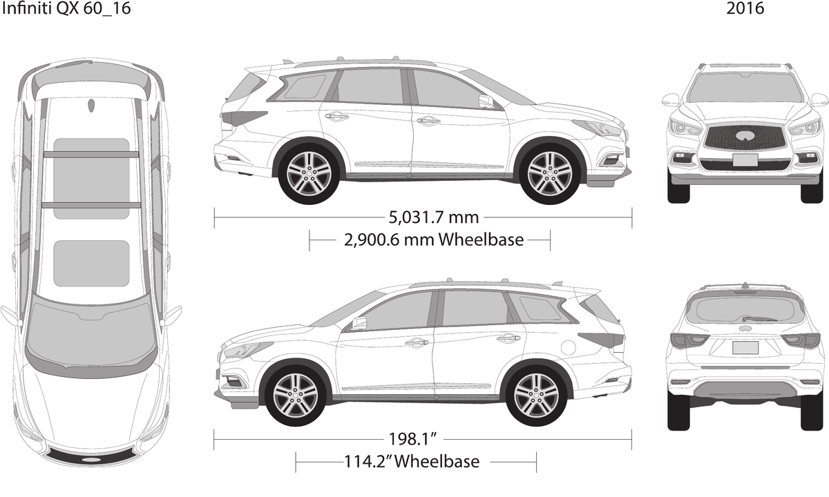 2016 Infiniti QX60 vector wrap template, Design-Ready PDF - GravBase