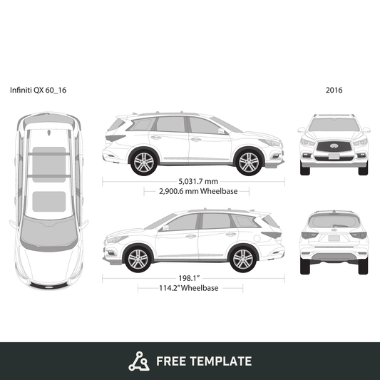 2016 Infiniti QX60 free vector vehicle wrap template - GravBase