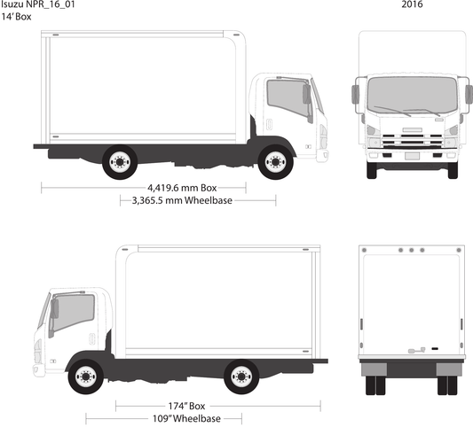 2016 Isuzu NPR Vector Wrap Template - GravBase