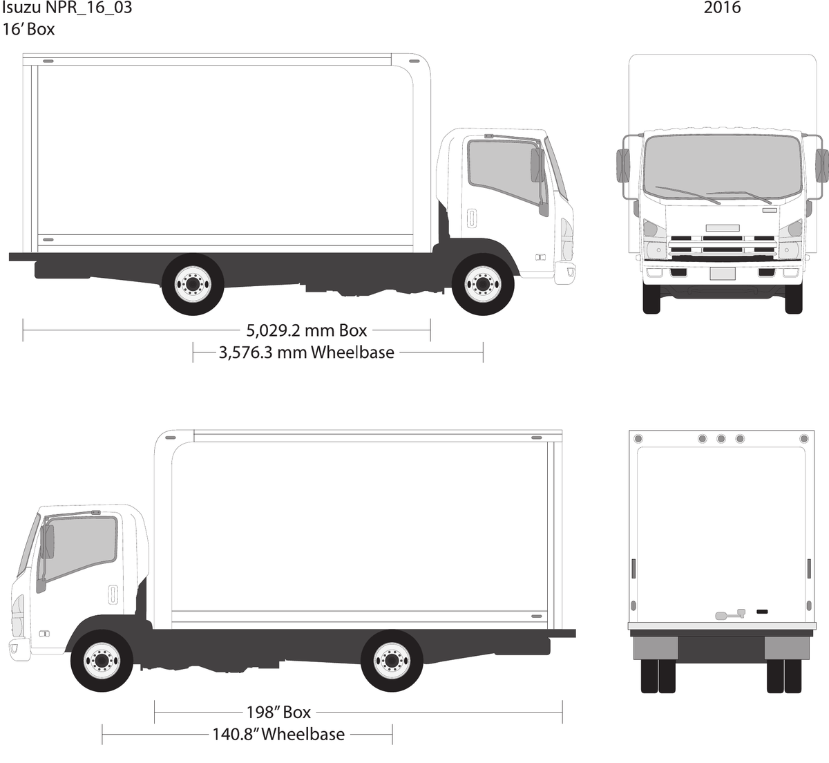 2016 Isuzu NPR Vector Wrap Template - GravBase