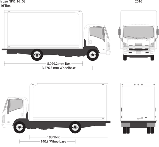 2016 Isuzu NPR Vector Wrap Template - GravBase