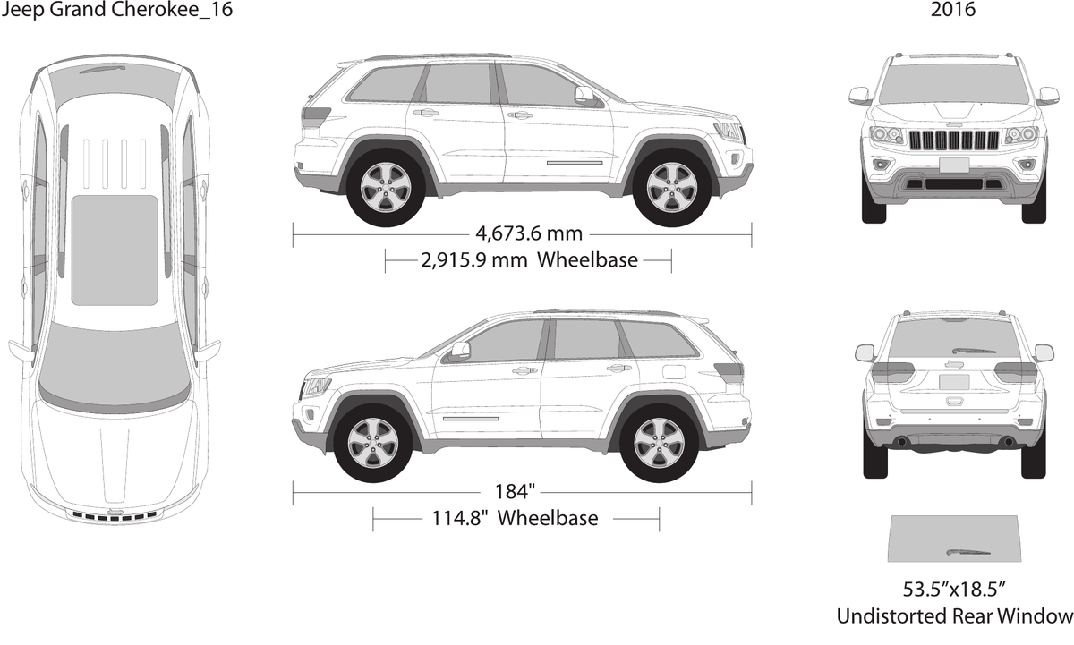 2016 Jeep Grand Cherokee Vector Wrap Template - GravBase