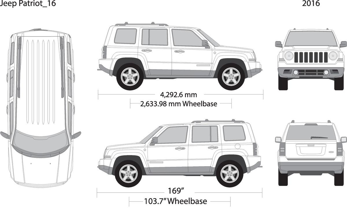 2016 Jeep Patriot V16 Vehicle Wrap Template