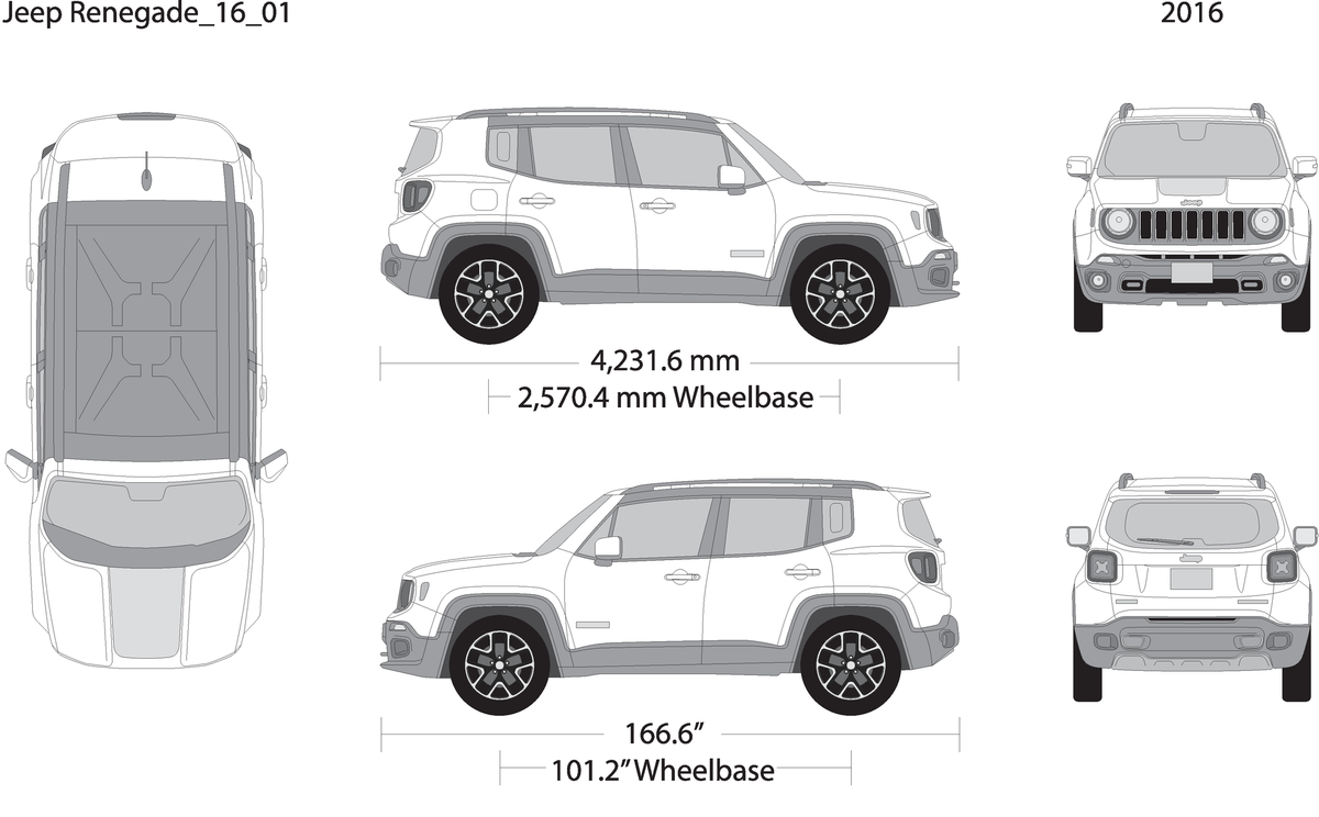 2016 Jeep Renegade V01 Vehicle Wrap Template
